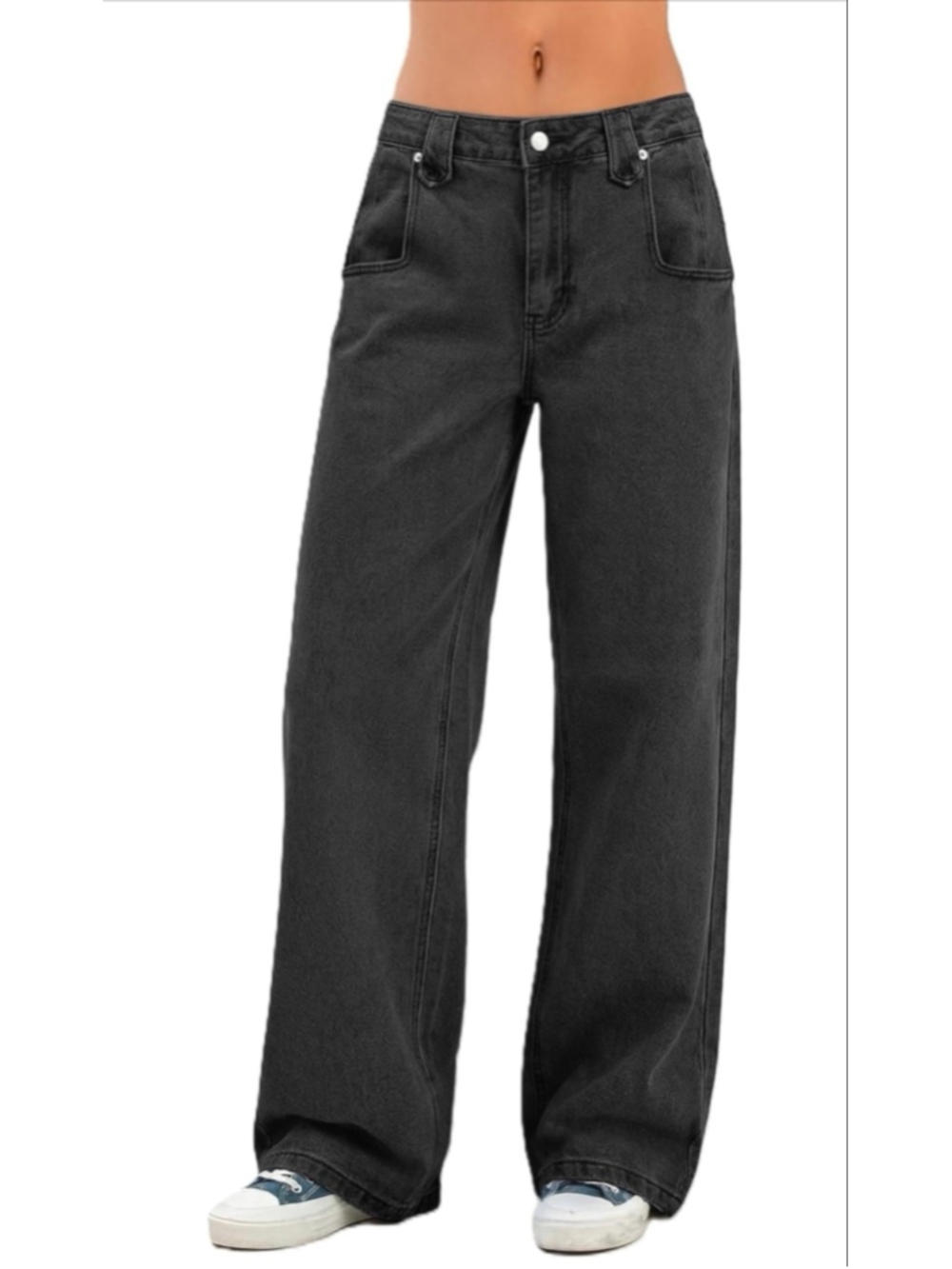 NEW Baggy Straight Leg Mid Rise Y2K Boyfriend Wide Leg High Waist Jeans 16/18